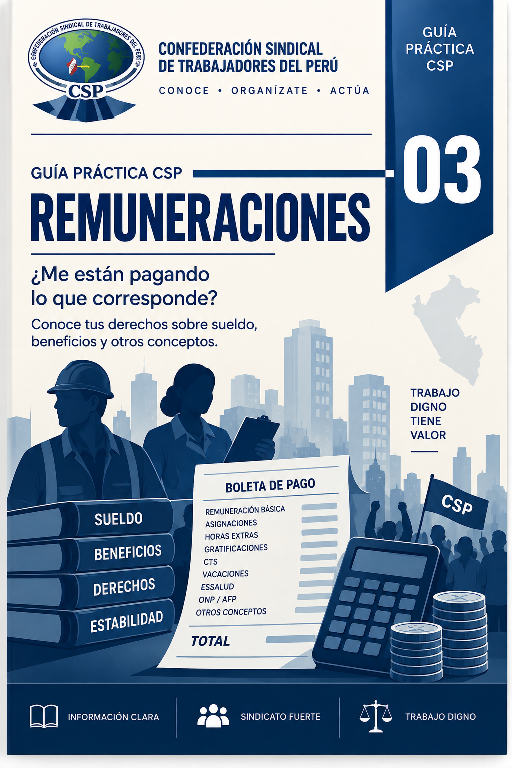 Portada oficial de la Guía CSP 03: REMUNERACIONES