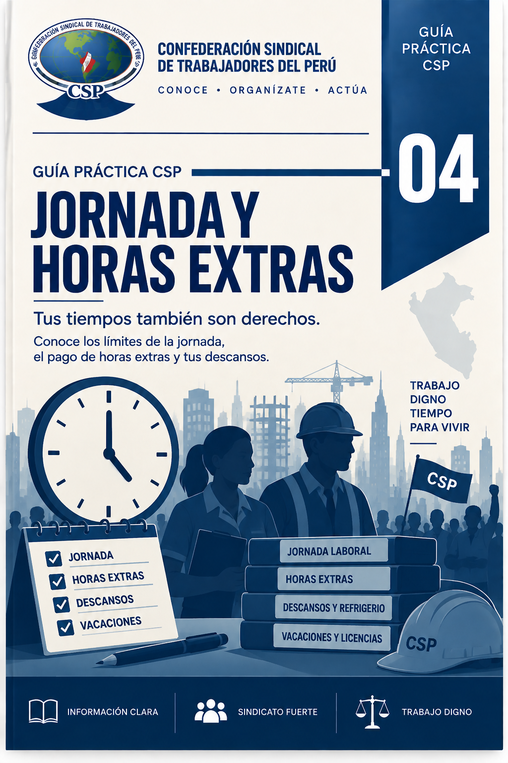 Portada oficial de la Guía CSP 04: JORNADA Y HORAS EXTRAS